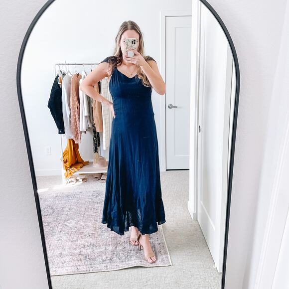 Reformation Navy Blue Maxi Dress Gown - Picture 1 of 14